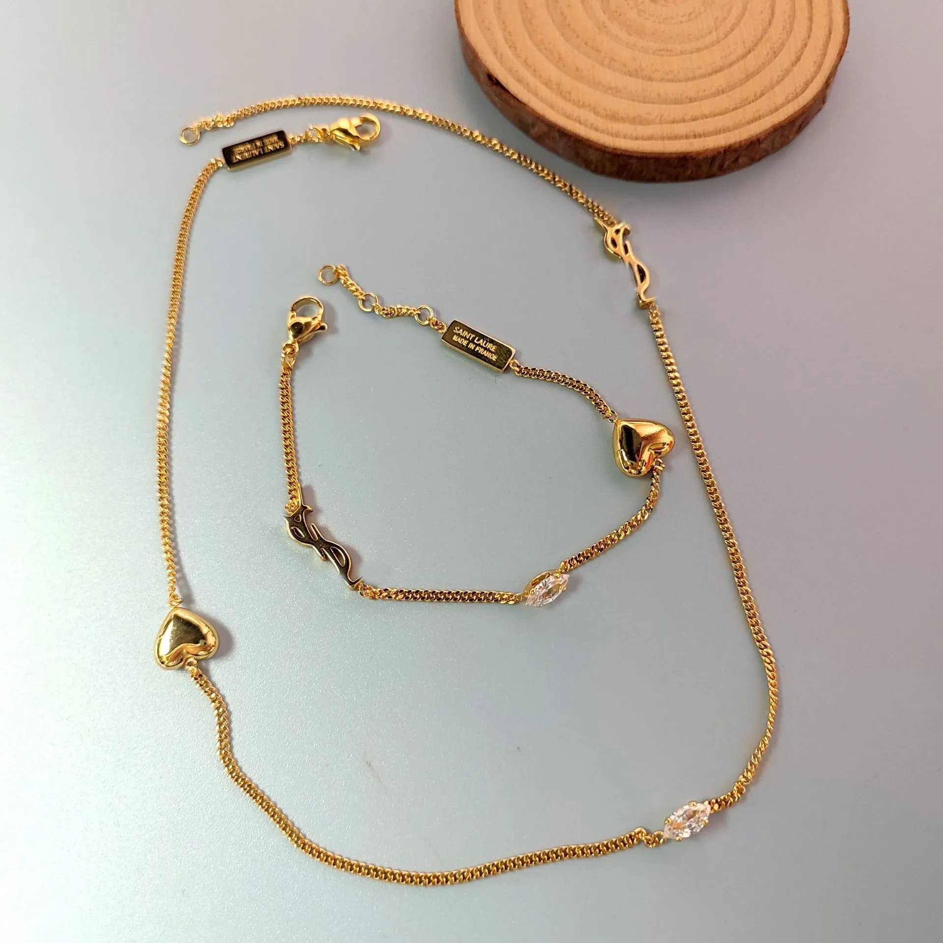 Gold-tone necklace and bracelet